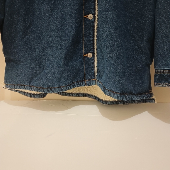 Old Navy Women's Sherpa Lined Denim Jacket Size (XLP) XLarge Petite - Picture 6 of 16
